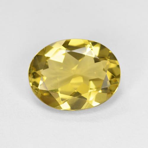 Berilo dorado amarillo natural de 1,93 ct, corte óvalo, VVS