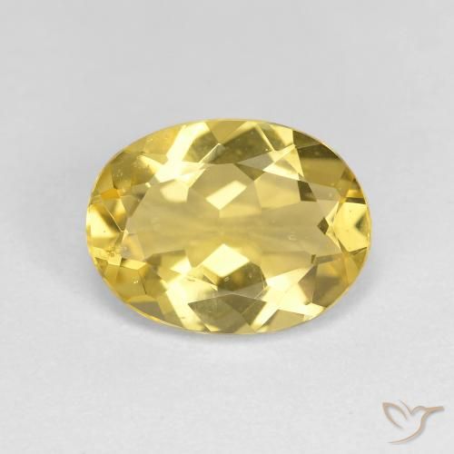 2.00ct Natural Amarillo claro Berilo dorado, Ovalada, VVS-VS