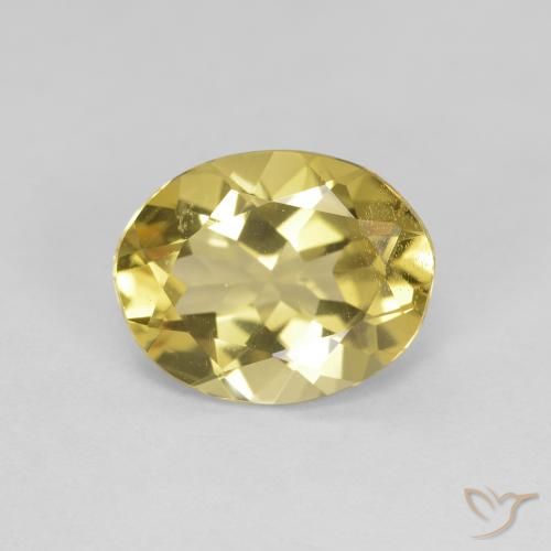 2.08ct Natural Amarillo claro Berilo dorado, Ovalada, VVS-VS
