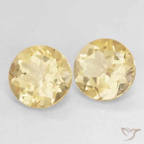 Gemas de berilo dorado amarillo natural de 5,20 ct, corte redondo, VS