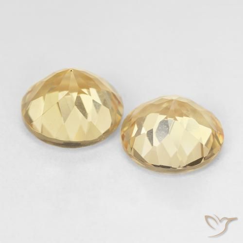Gemas de berilo dorado amarillo natural de 5,20 ct, corte redondo, VS