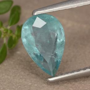 Grandidierita verde azulado natural de 0,87 ct, en forma de pera, SI
