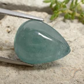 Grandidierita Azul verdoso natural de 12.25 ct, En forma de pera, Translúcido