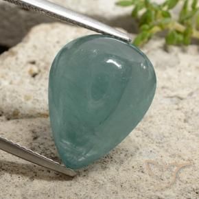 Grandidierita Azul verdoso natural de 12.25 ct, En forma de pera, Translúcido