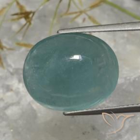 Grandidierita Verde azul medio natural de 12.95 ct, Ovalada, Translúcido