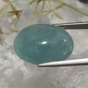 Grandidierita Verde azul medio natural de 12.95 ct, Ovalada, Translúcido
