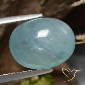 Grandidierita Verde azulado claro natural de 4.58 ct, Ovalada, Translúcido