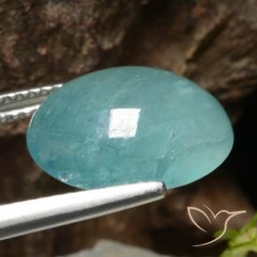 Grandidierita Verde azul oscuro-medio natural de 6.41 ct, Ovalada, Translúcido