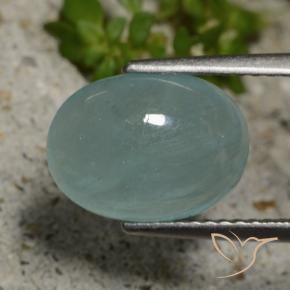 Grandidierita Verde azul pálido natural de 3.78 ct, Ovalada, Translúcido