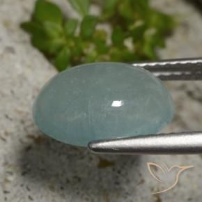 Grandidierita Verde azul pálido natural de 3.78 ct, Ovalada, Translúcido