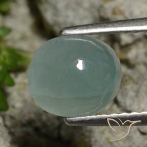 Grandidierita Azul verdoso claro natural de 1.97 ct, Ovalada, Translúcido