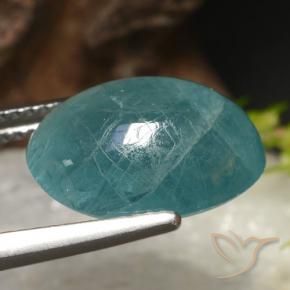 Grandidierita Verde azul natural de 7.22 ct, Ovalada, Translúcido