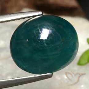 Grandidierita Azul verde oscuro natural de 6.91 ct, Ovalada, Translúcido