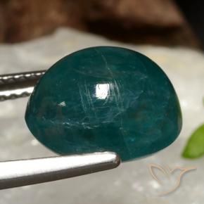 Grandidierita Azul verde oscuro natural de 6.91 ct, Ovalada, Translúcido
