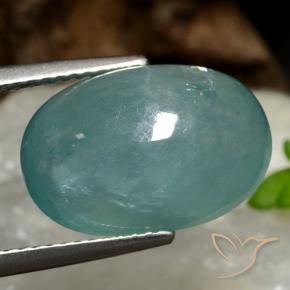 Grandidierita Azul verdoso natural de 9.18 ct, Ovalada, Translúcido