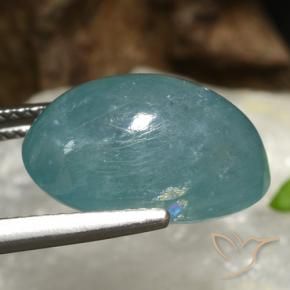 Grandidierita Azul verdoso natural de 9.18 ct, Ovalada, Translúcido