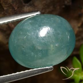Grandidierita Azul verde medio natural de 6.92 ct, Ovalada, Translúcido