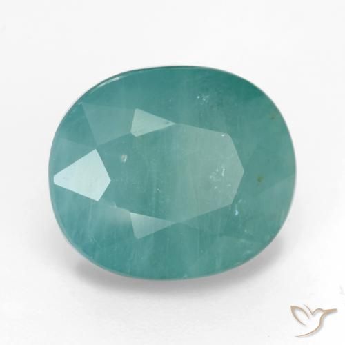 Grandidierita Verde espuma de mar natural de 8.85 ct, Ovalada, SI-I1