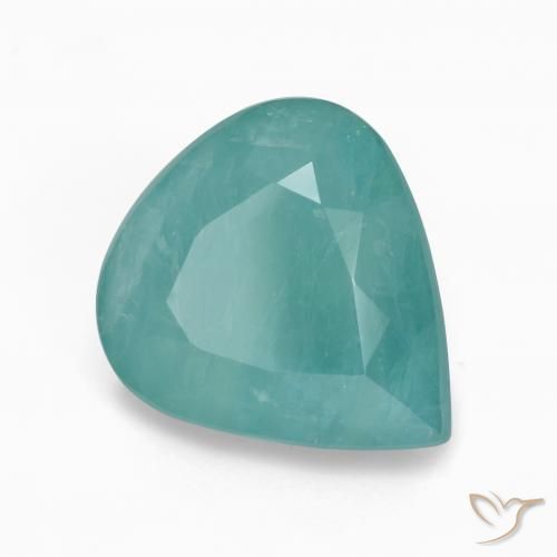 7.09ct Natural Verde azulado oscuro Grandidierita, En forma de pera, I1