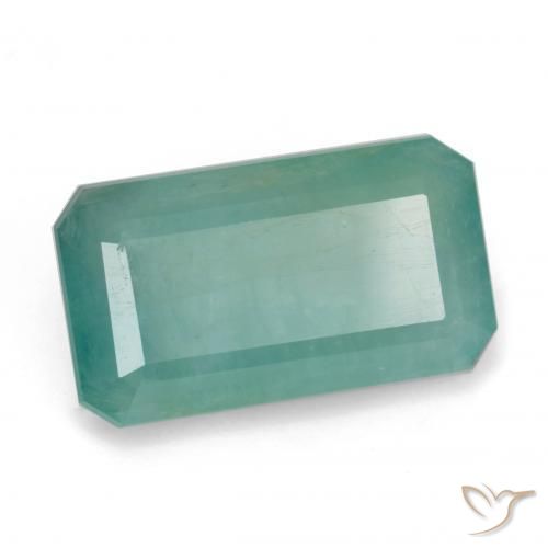 7.33ct Natural Azul verdoso claro Grandidierita, corte esmeralda, SI-I1