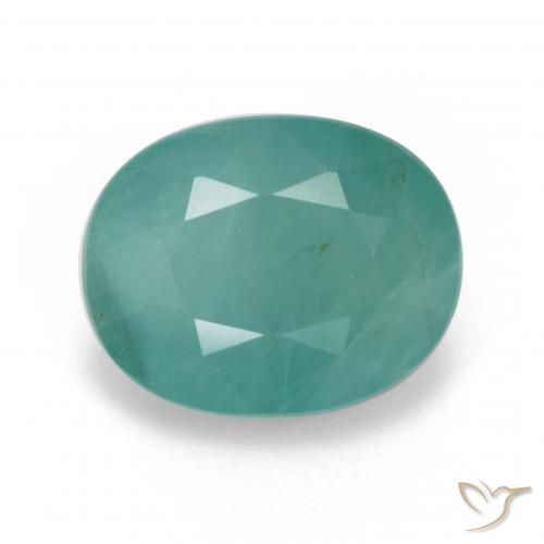 6.01ct Natural Verde espuma de mar Grandidierita, Ovalada, SI-I1