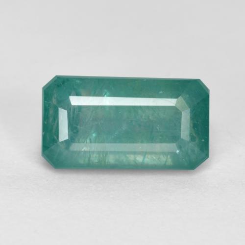 Grandidierita Azul verde medio natural de 1.45 ct, corte esmeralda, SI