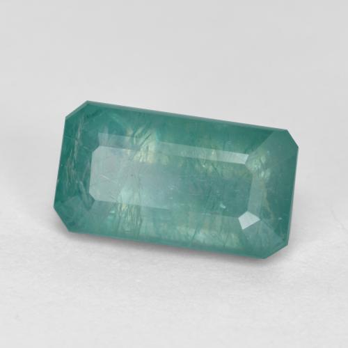 Grandidierita Azul verde medio natural de 1.45 ct, corte esmeralda, SI