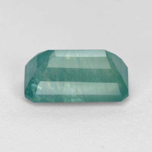 Grandidierita Azul verde medio natural de 1.45 ct, corte esmeralda, SI