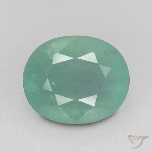 1.64ct Natural Verde azul Grandidierita, Ovalada, SI