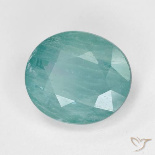 Grandidierita Verde espuma de mar natural de 3.15 ct, Ovalada, SI-I1