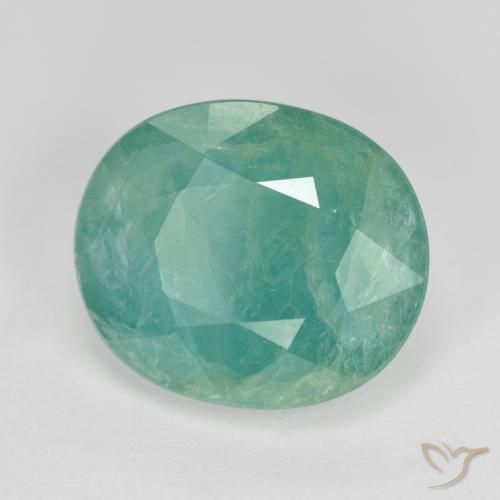 Grandidierita Verde azulado medio natural de 6.31 ct, Ovalada, SI-I1