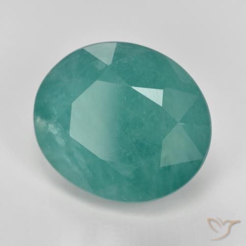 Grandidierita Azul verde medio natural de 8.89 ct, Ovalada, SI-I1