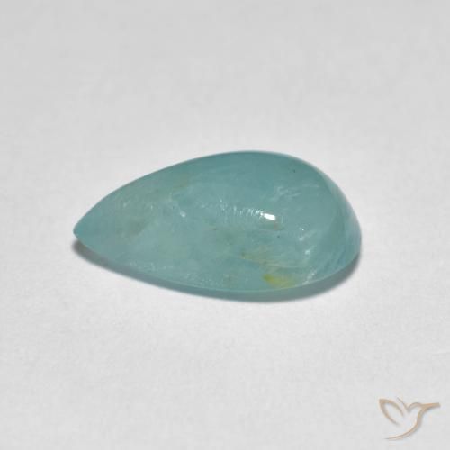 Grandidierita Verde azul pálido natural de 2.76 ct, En forma de pera, Translúcido