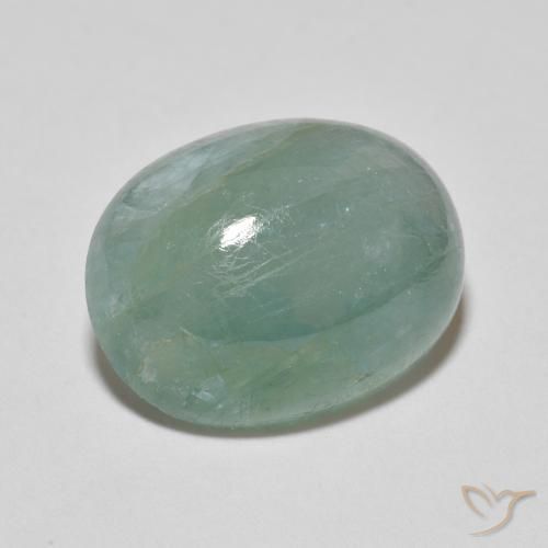 Grandidierita Azul verdoso claro natural de 8.65 ct, Ovalada, Translúcido