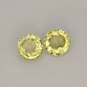 Gemas de granate grosularia amarillo natural de  ct, corte redondo, VS