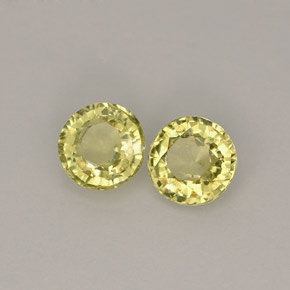 Gemas de granate grosularia amarillo natural de  ct, corte redondo, VS