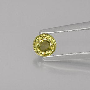 Granate grosularia verde natural de 0,37 ct, corte redondo, VVS-VS