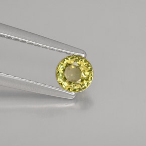 Granate grosularia verde natural de 0,37 ct, corte redondo, VVS-VS