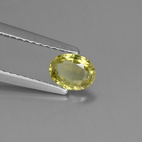 Granate grosularia verde natural de 0,45 ct, corte óvalo, VVS-VS