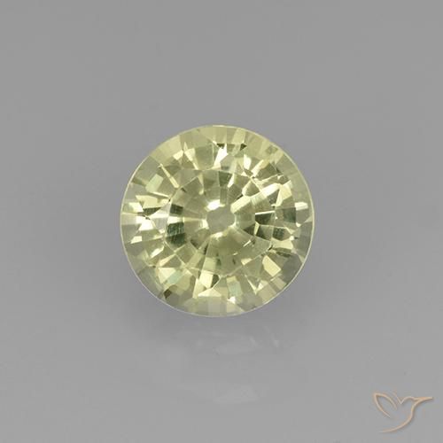 0.74ct Natural Amarillo limón Granate grosularita, Redondo, VVS