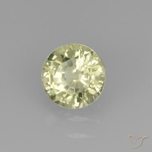 Granate grosularita Amarillo limón natural de 0.74 ct, Redondo, VVS