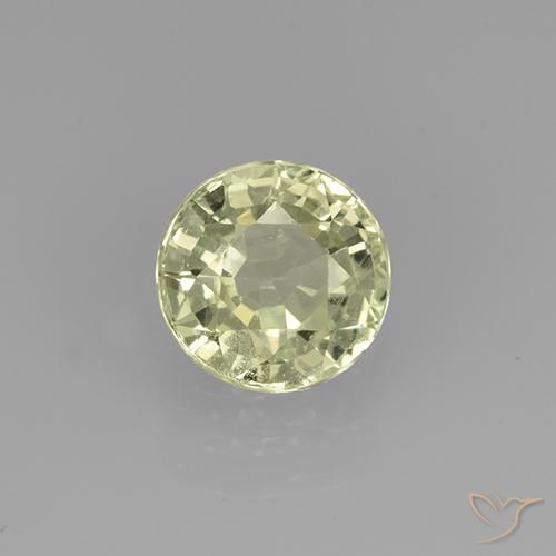 Granate grosularita Amarillo claro natural de 0.77 ct, Corte Redondo, VVS-VS