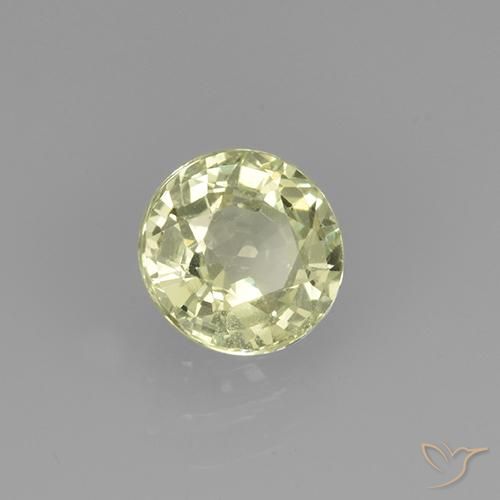 Granate grosularita Amarillo claro natural de 0.77 ct, Corte Redondo, VVS-VS