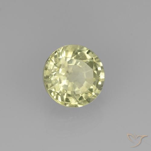 Granate grosularita Amarillo claro natural de 0.73 ct, Redondo, VVS-VS