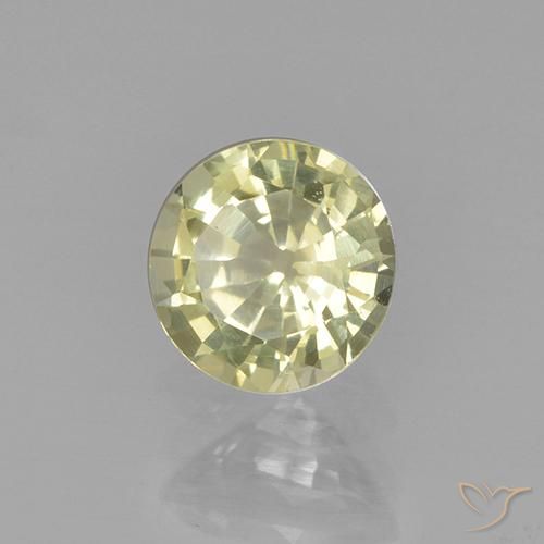 Granate grosularita Amarillo claro natural de 0.60 ct, Redondo, VVS