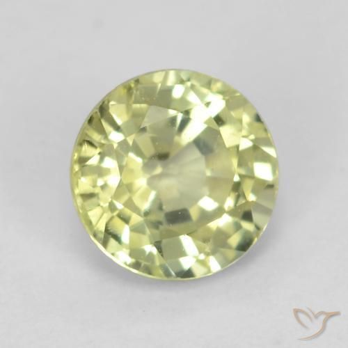 Granate grosularita Amarillo claro natural de 0.66 ct, Redondo, VVS-VS