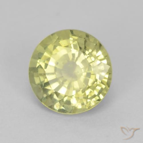 Granate grosularita Amarillo claro medio natural de 0.65 ct, Redondo, VVS-VS
