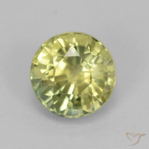0.69ct Natural Amarillo medio Granate grosularita, Redondo, VVS-VS