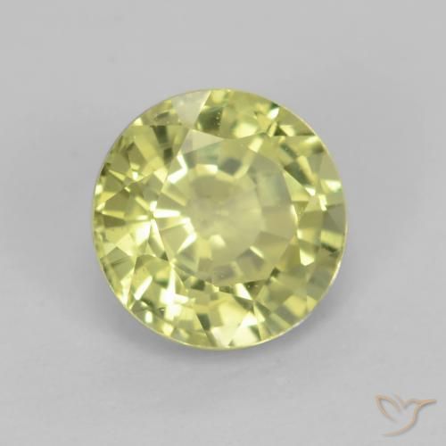 Granate grosularita Amarillo medio natural de 0.65 ct, Redondo, VVS-VS