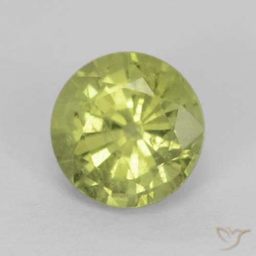 0.67ct Natural Amarillo limón claro Granate grosularita, Redondo, VS